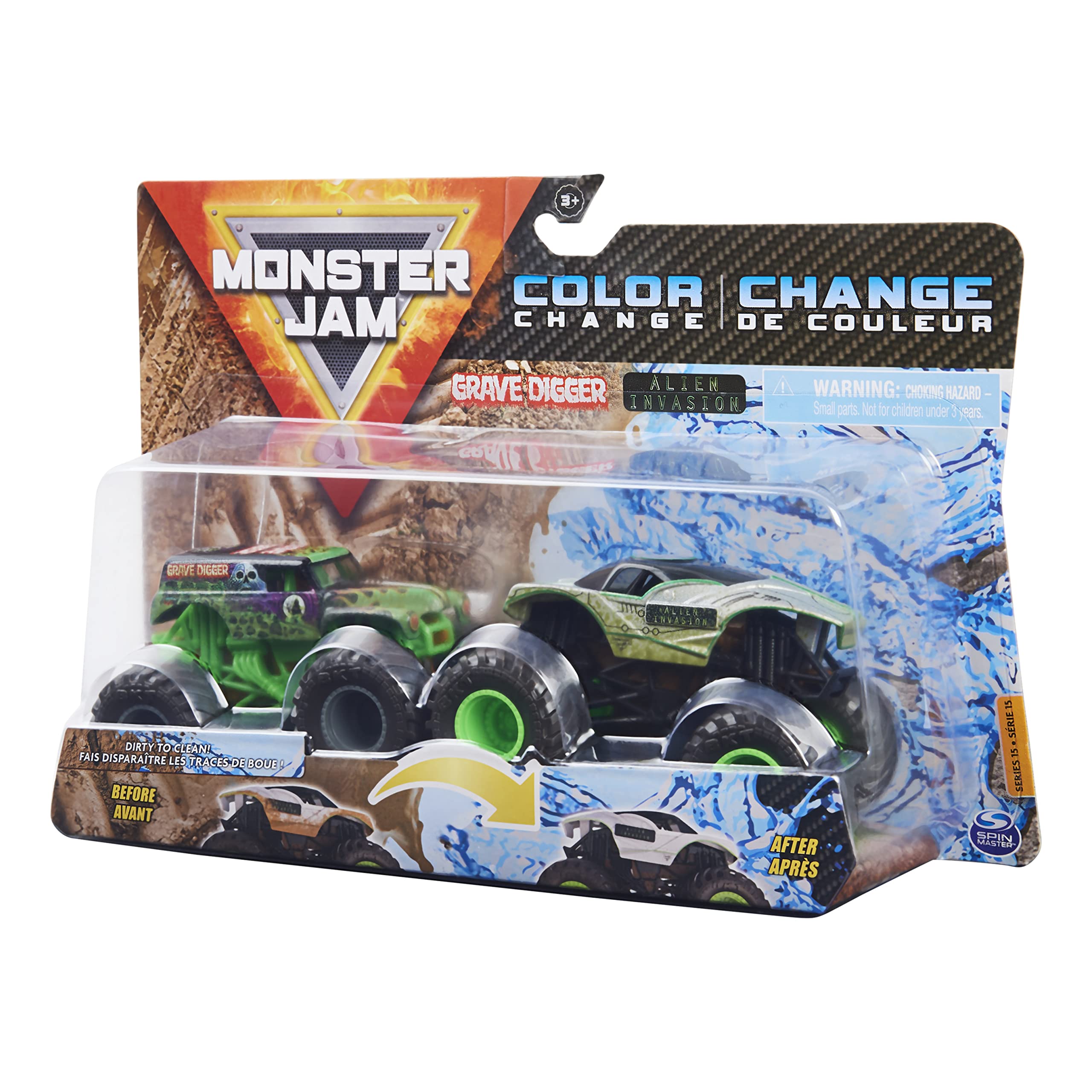 Foto 6 pulgar | Toy Monster Trucks Monster Jam Grave Digger Vs Alien 1:64 - Venta Internacional.