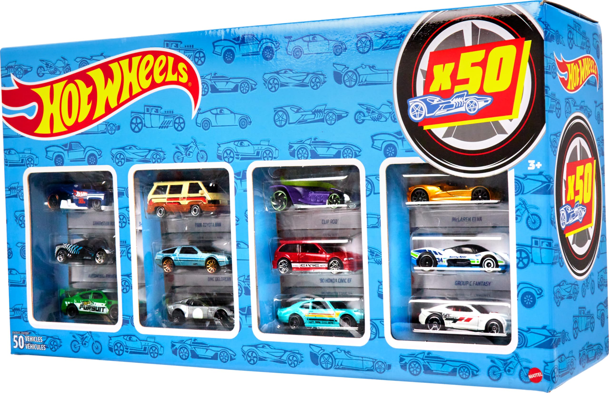 Foto 2 pulgar | Set De Camiones Y Coches De Juguete Hot Wheels, 50 Vehículos, Escala 1:64 - Venta Internacional.
