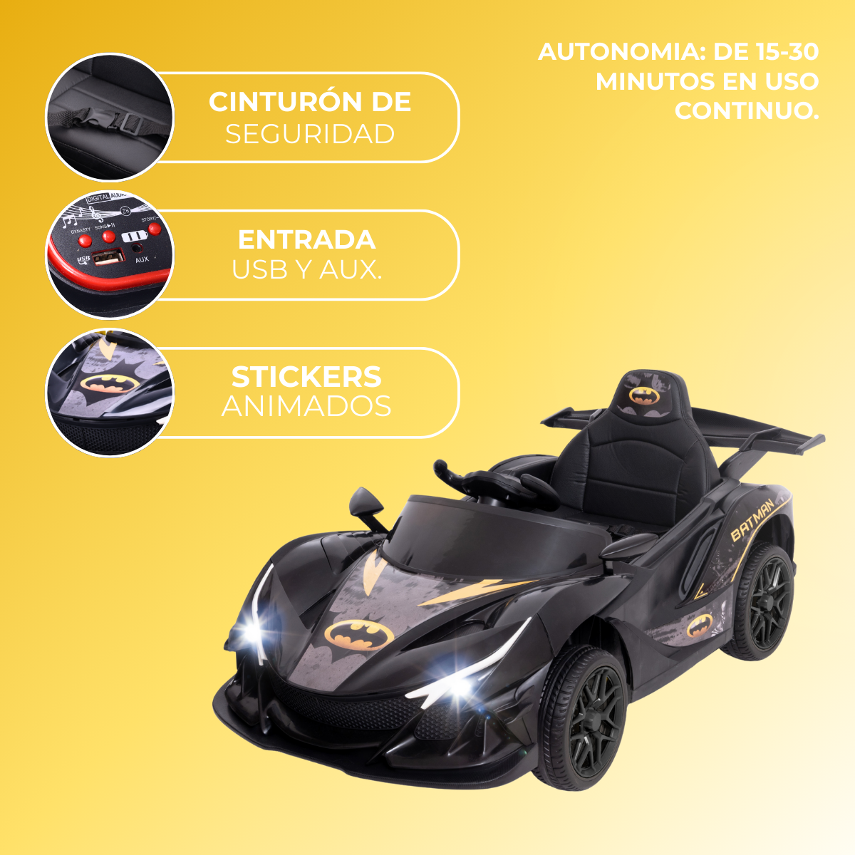 Foto 3 pulgar | Carro Eléctrico AEIOU B002 Negro Montable con Pedal para Niños