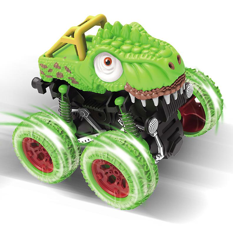 Foto 3 pulgar | Juego De Camiones Acrobáticos Inerciales De Dinosaurios Con Dibujos Animados Para Niños, X2 - Venta Internacional.