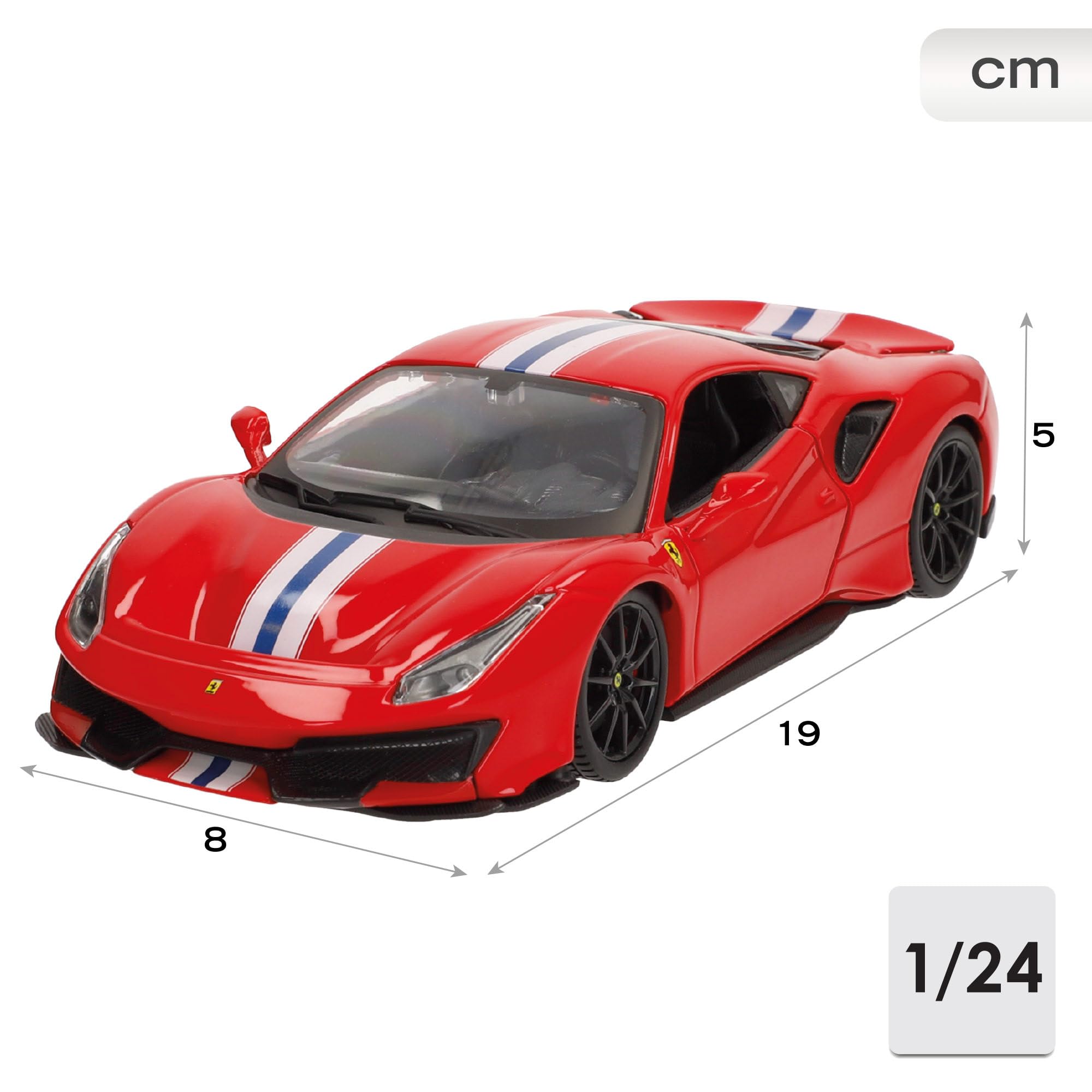 Foto 5 pulgar | Bburago Ferrari 488 Pista De Metal Fundido A Presión, Escala 1:24, Color Rojo - Venta Internacional.