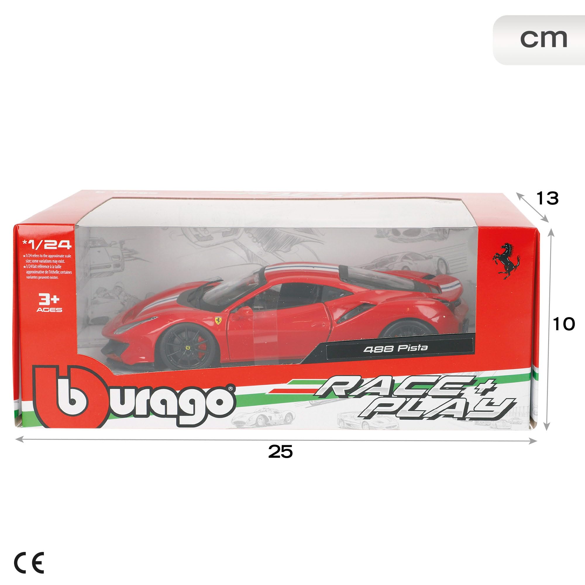Foto 8 pulgar | Bburago Ferrari 488 Pista De Metal Fundido A Presión, Escala 1:24, Color Rojo - Venta Internacional.