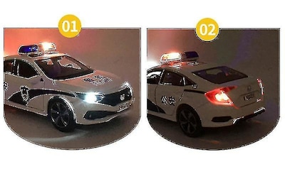 Foto 3 | Maqueta De Coche De Juguete, Vehículo Policial Fundido A Presión, Escala 1:32 - Venta Internacional.
