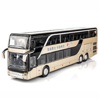 Foto 1 | Vehículo De Juguete Doble, Autobús Turístico, Aleación, Escala 1:32 - Venta Internacional.