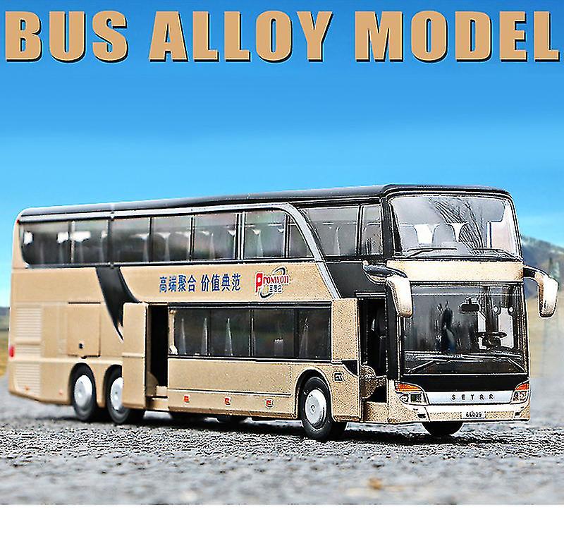 Foto 2 | Vehículo De Juguete Doble, Autobús Turístico, Aleación, Escala 1:32 - Venta Internacional.