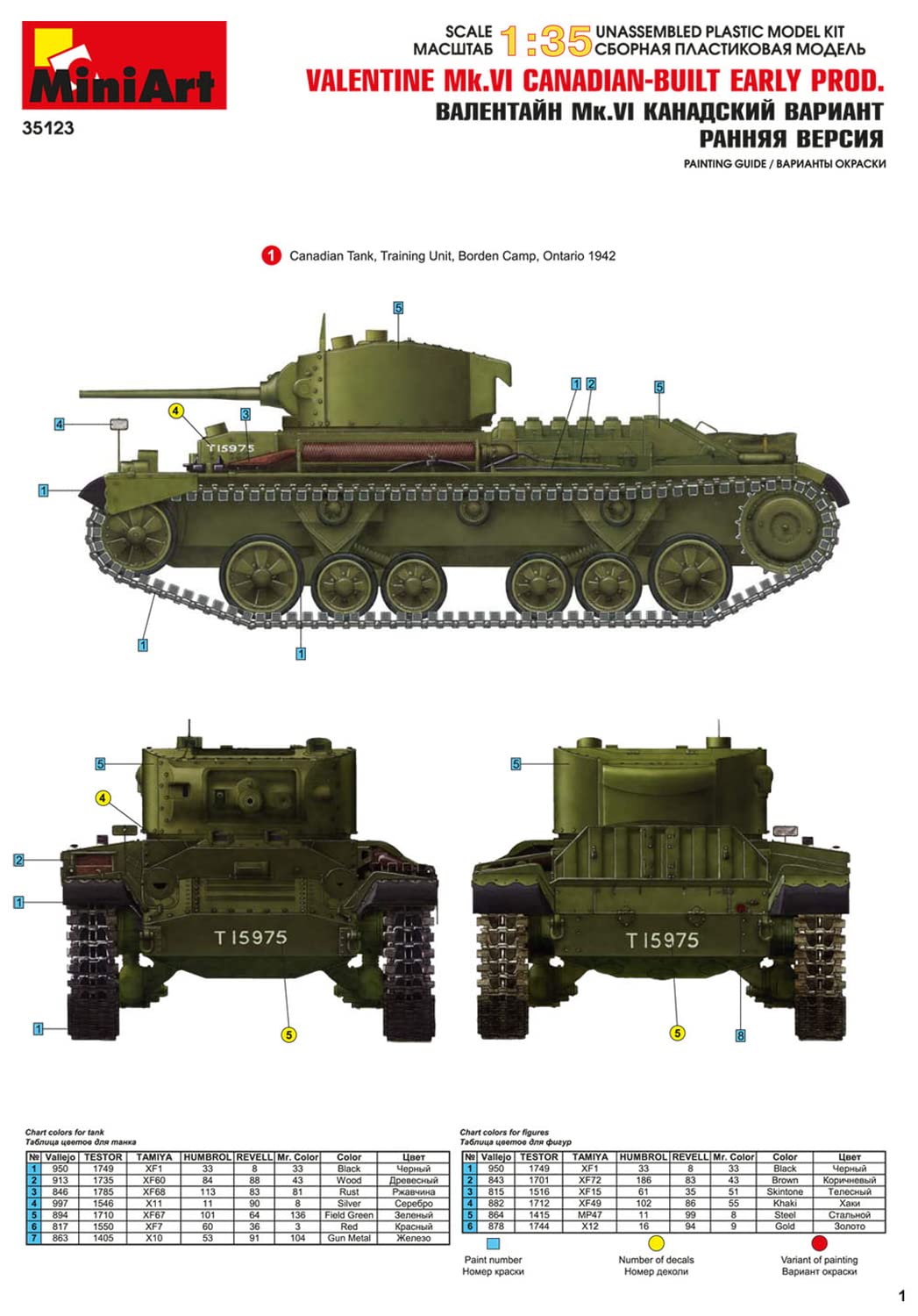Foto 3 pulgar | Kit De Maquetas De Plástico Miniart Valentine Mk Vi Canadian 1/35 - Venta Internacional.