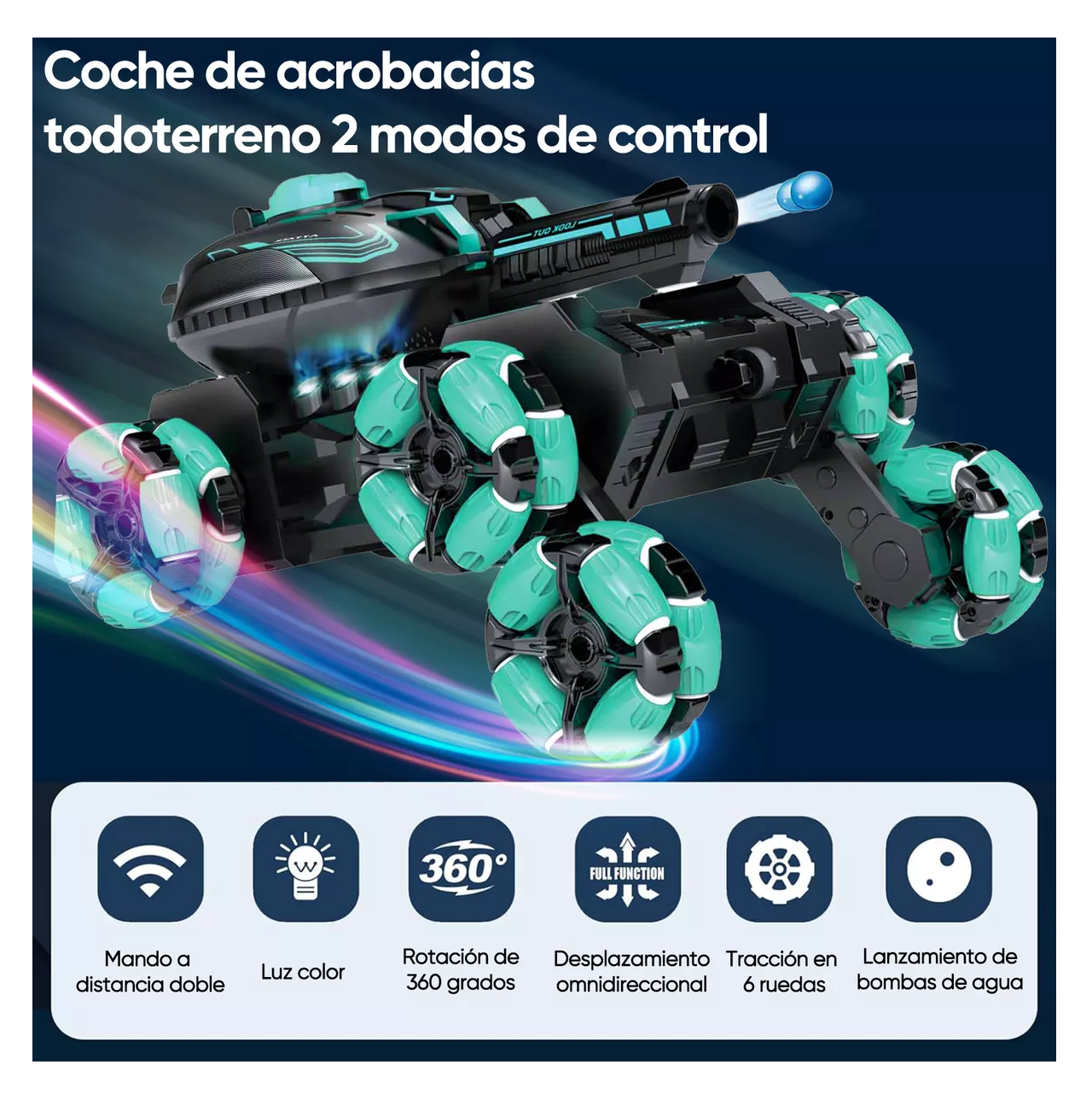 Foto 4 pulgar | Tanque Belug Rc 6wd Con Lanzador De Balas Y Control Remoto Niños Azul