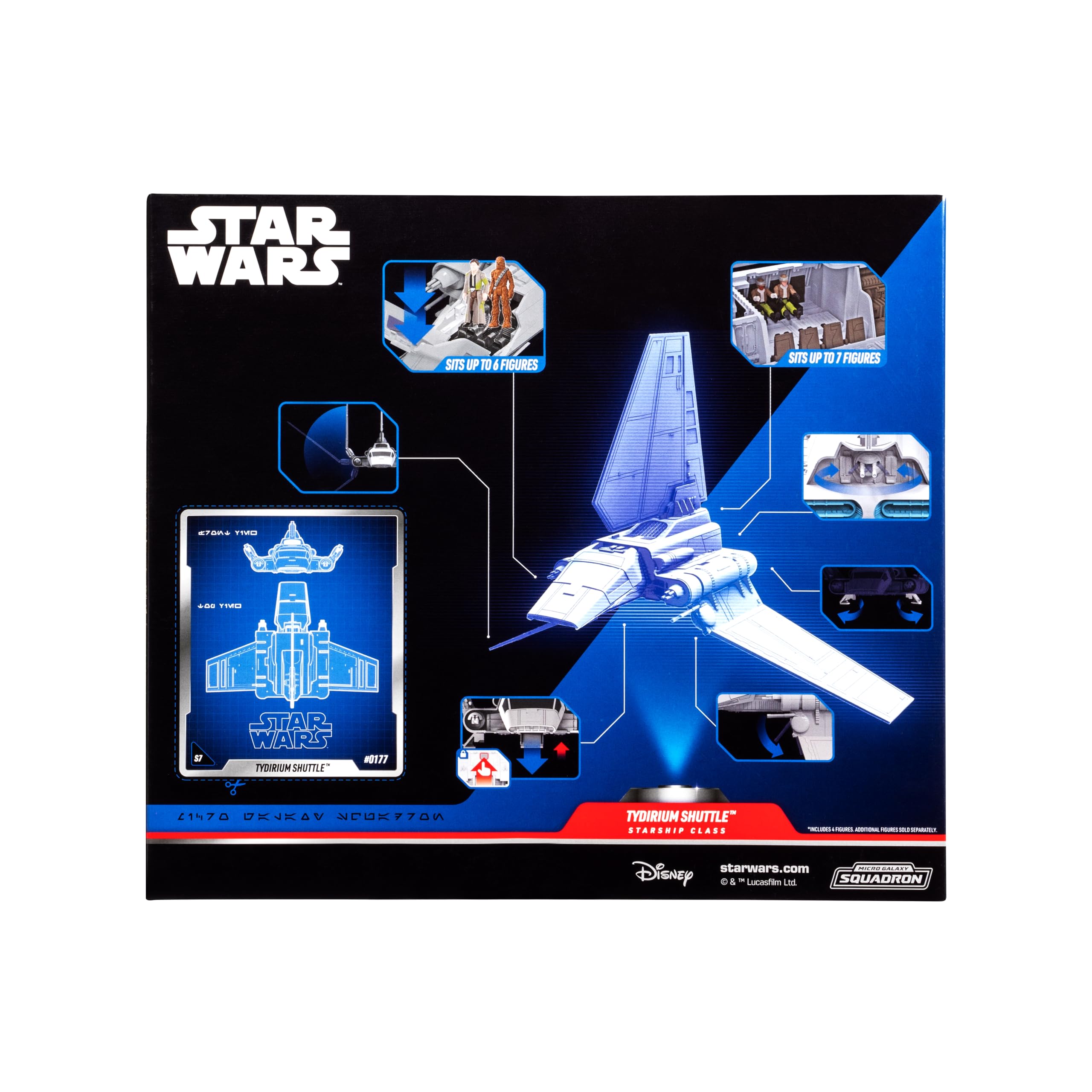 Foto 2 | Transbordador Tydirium Micro Galaxy Squadron De Juguete Star Wars Con Figuras - Venta Internacional.