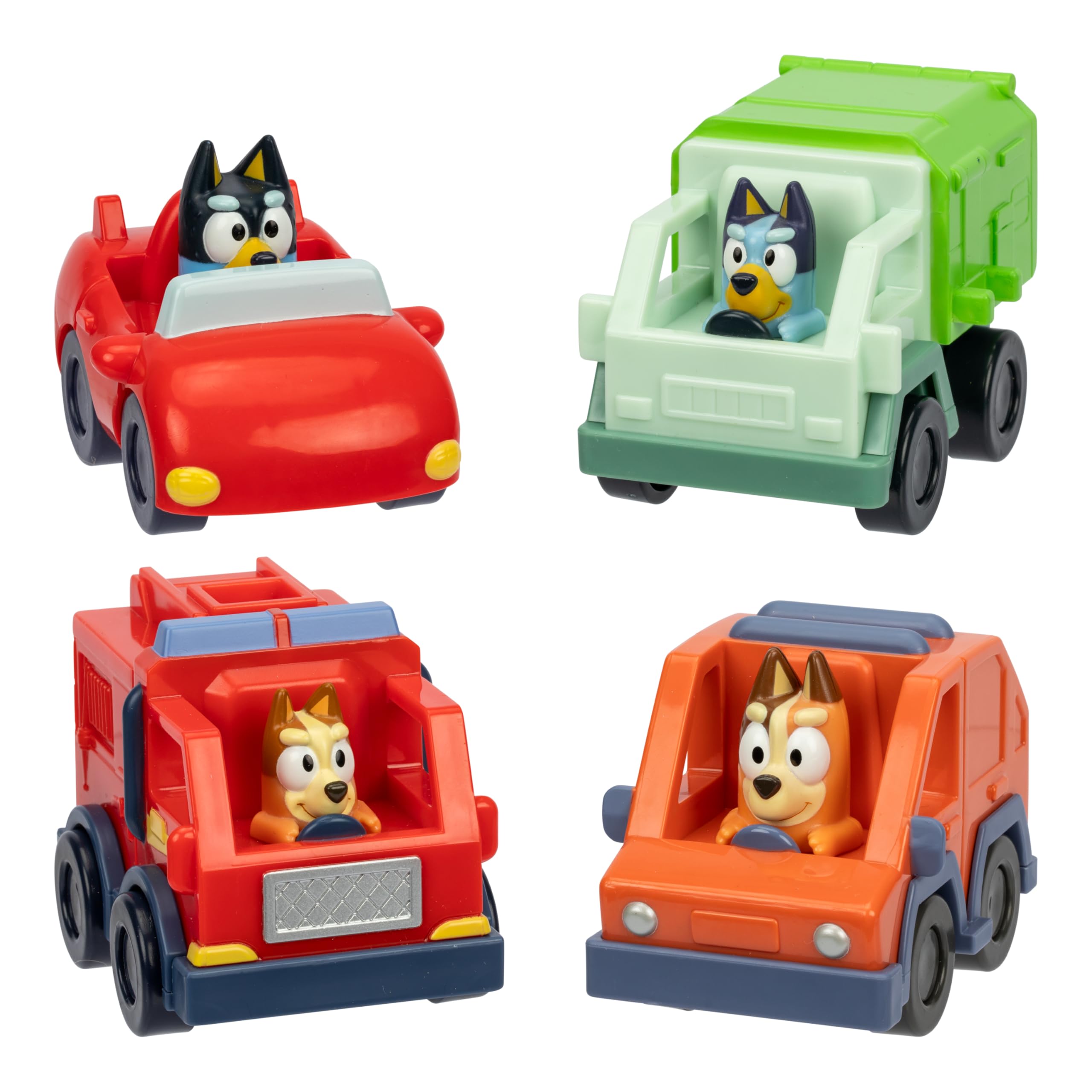 Foto 2 pulgar | Juego De Vehículos De Juguete Bluey, Paquete De 4 Con Camión De Basura, Convertible Y - Venta Internacional.
