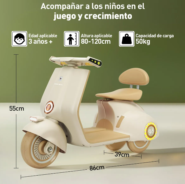 Foto 5 pulgar | Moto Eléctrica Xtellar con Música para Niño