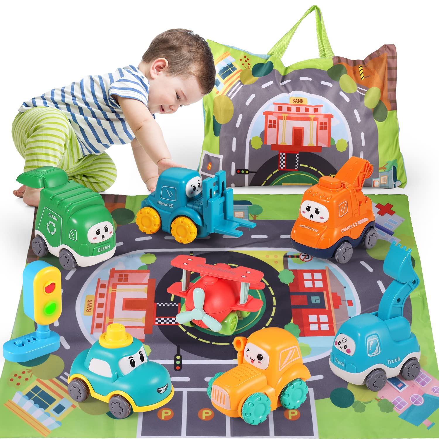 Foto 2 pulgar | Juego De Juguetes Alasou Baby Truck Car Con Tapete De Juegos Y Bolsa De Almacenamiento De 1 A 3 Años - Venta Interna