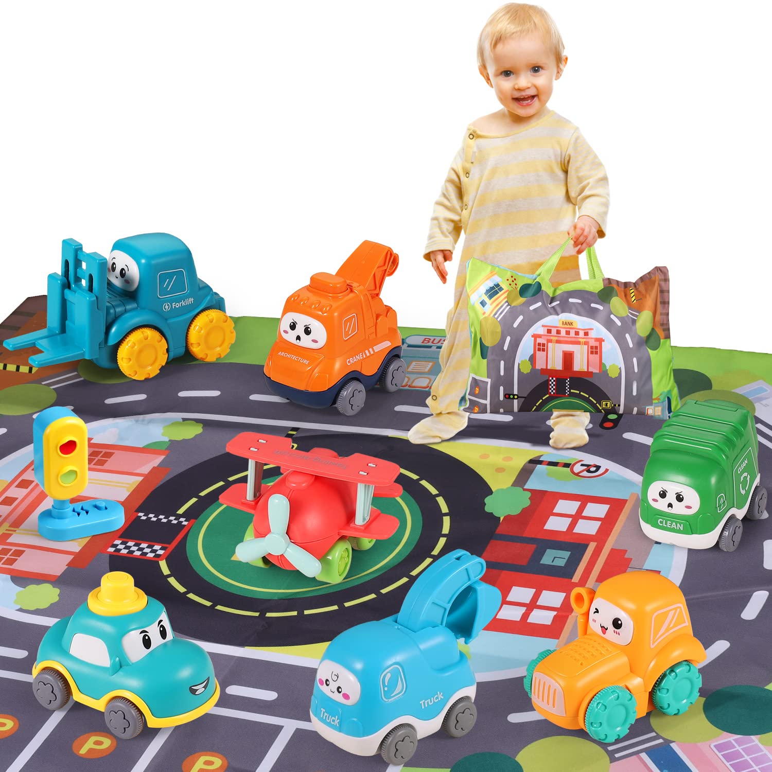 Foto 8 pulgar | Juego De Juguetes Alasou Baby Truck Car Con Tapete De Juegos Y Bolsa De Almacenamiento De 1 A 3 Años - Venta Interna