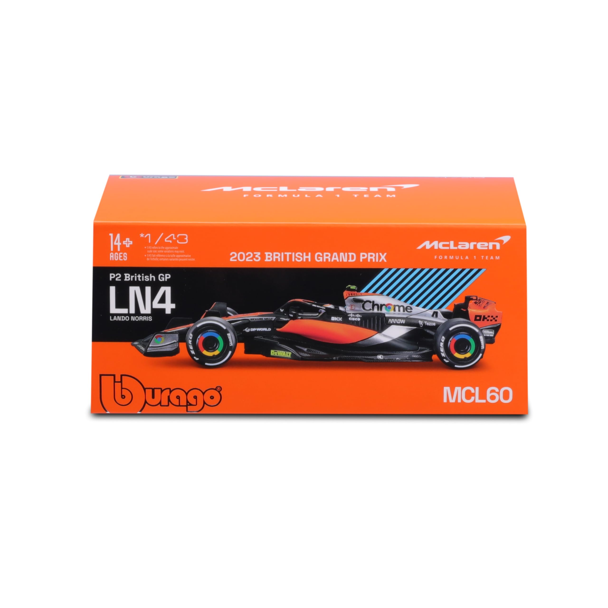Foto 3 pulgar | Maqueta De Coche Fundido Bburago 1:43 F1 Race Mclaren Racing Mcl60 - Venta Internacional.