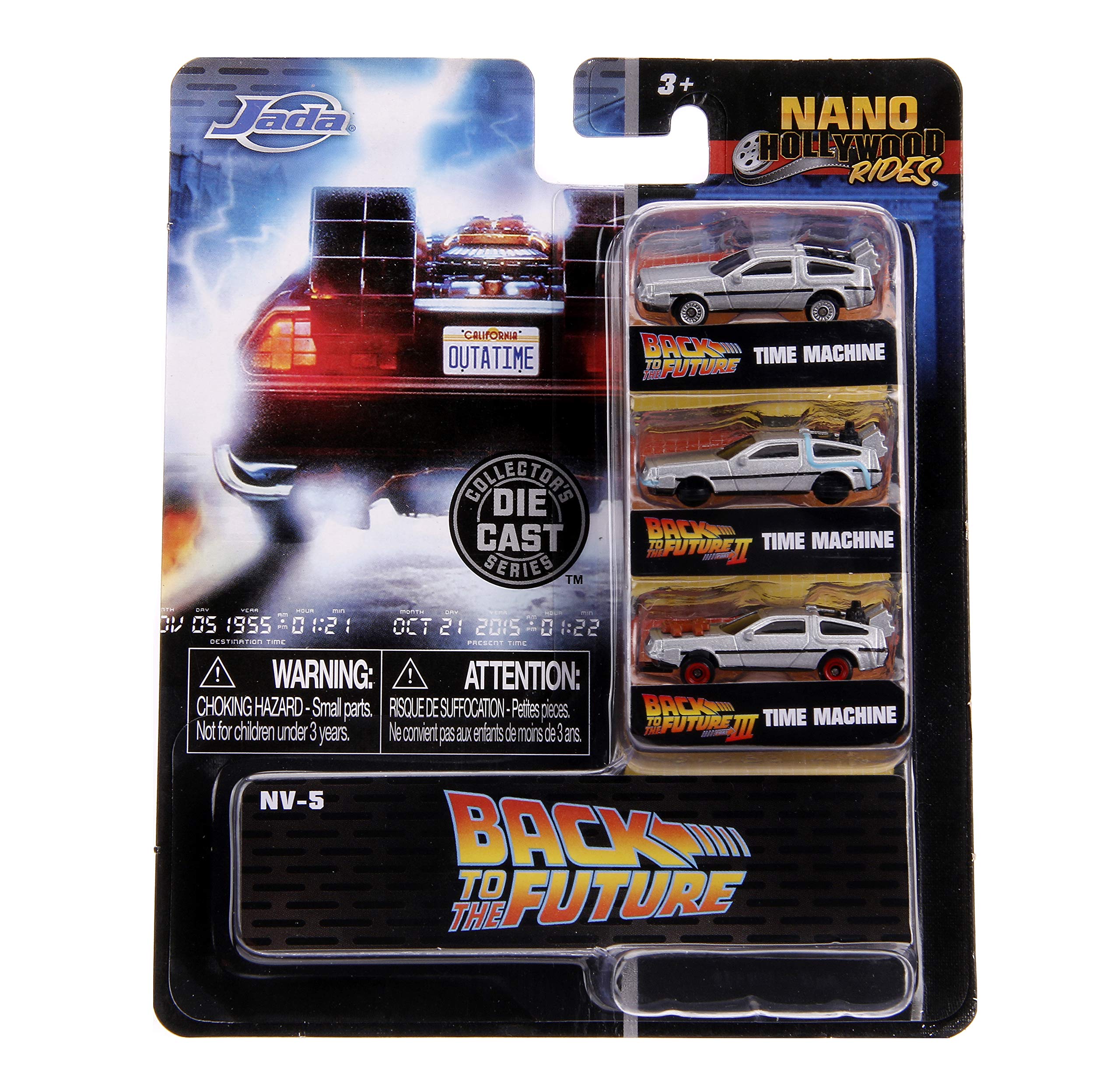 Foto 7 pulgar | Coche Regreso Al Futuro 1.65 Nano Hollywood Rides de Jada Toys 3 Piezas - Venta Internacional.