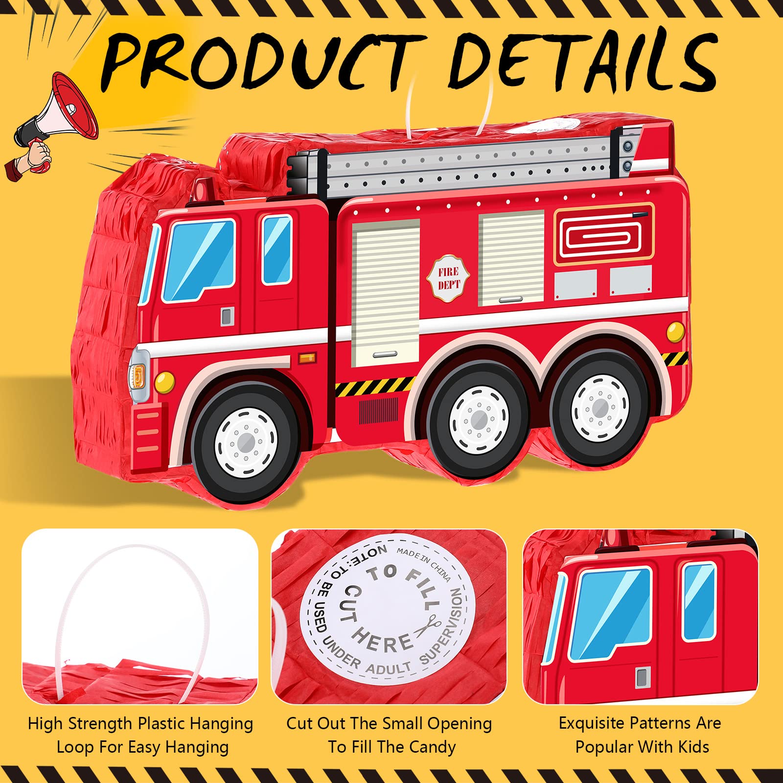 Foto 3 | Piñata Camión de Bomberos  - Venta Internacional