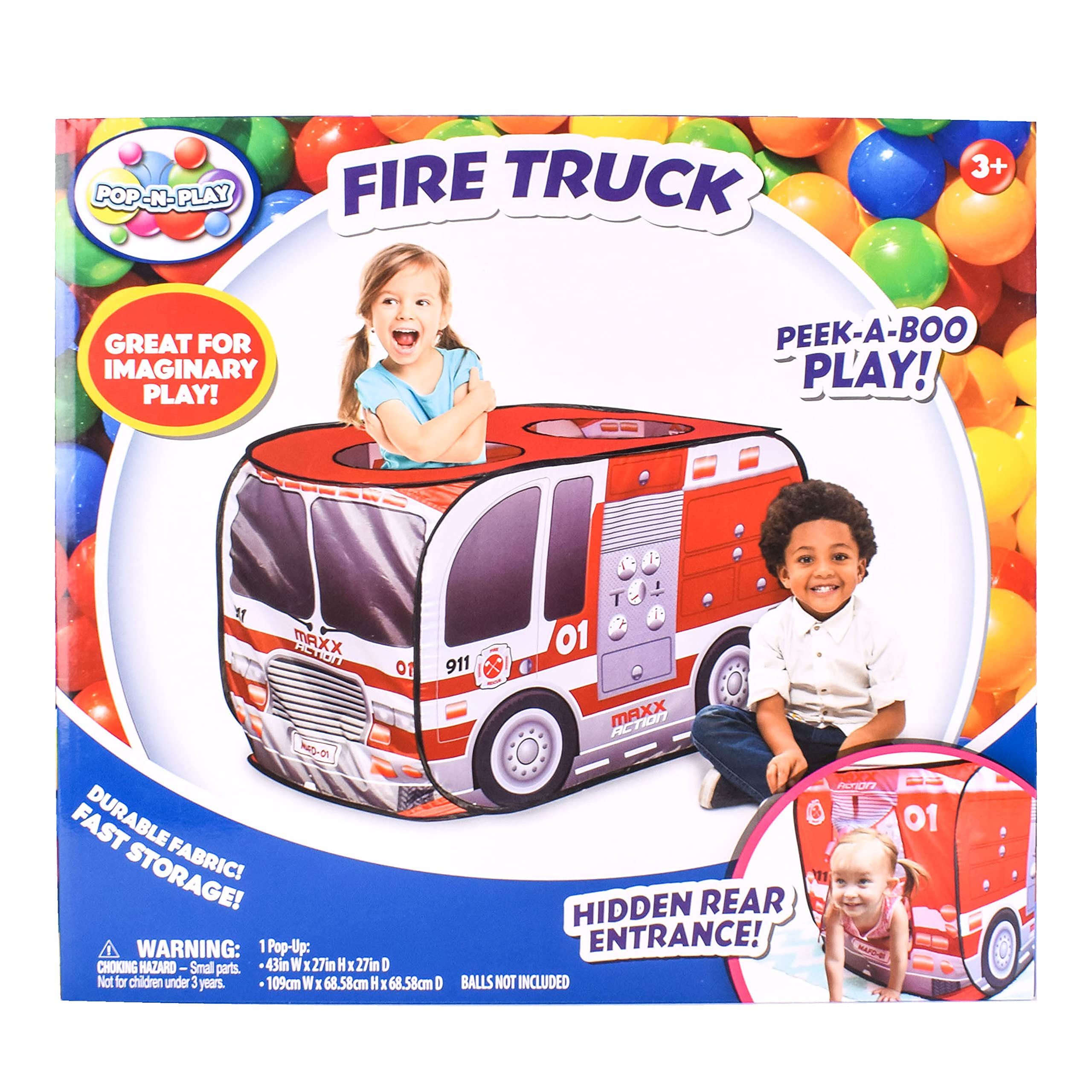 Foto 6 | Camión De Bomberos Desplegable Sunny Days Para Niños Indoor Playhouse - Venta Internacional.