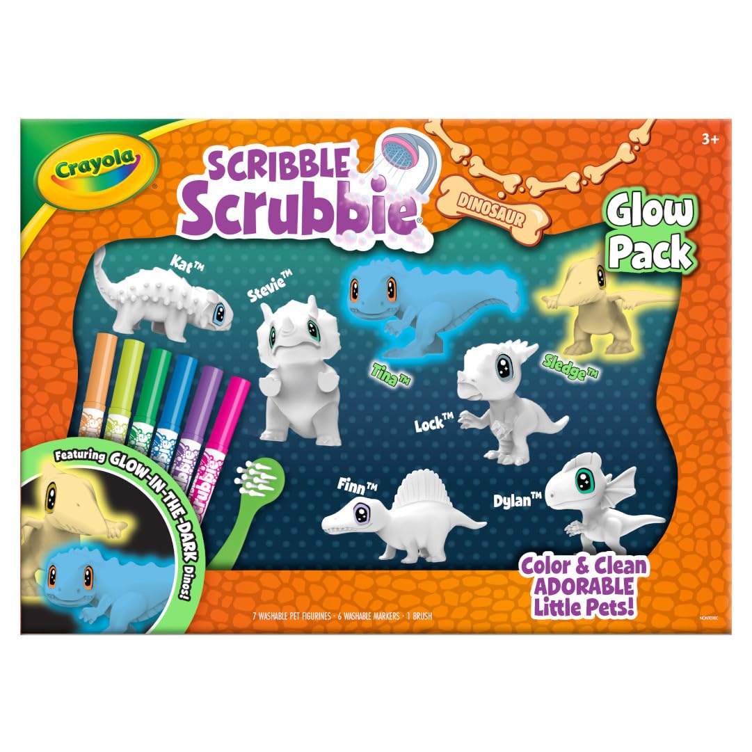 Foto 3 pulgar | Paquete Combinado Toy Crayola Scribble Scrubbie Pets Dinosaur Glow - Venta Internacional.