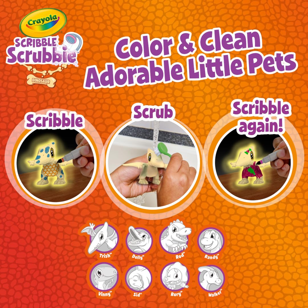 Foto 5 | Paquete Combinado Toy Crayola Scribble Scrubbie Pets Dinosaur Glow - Venta Internacional.