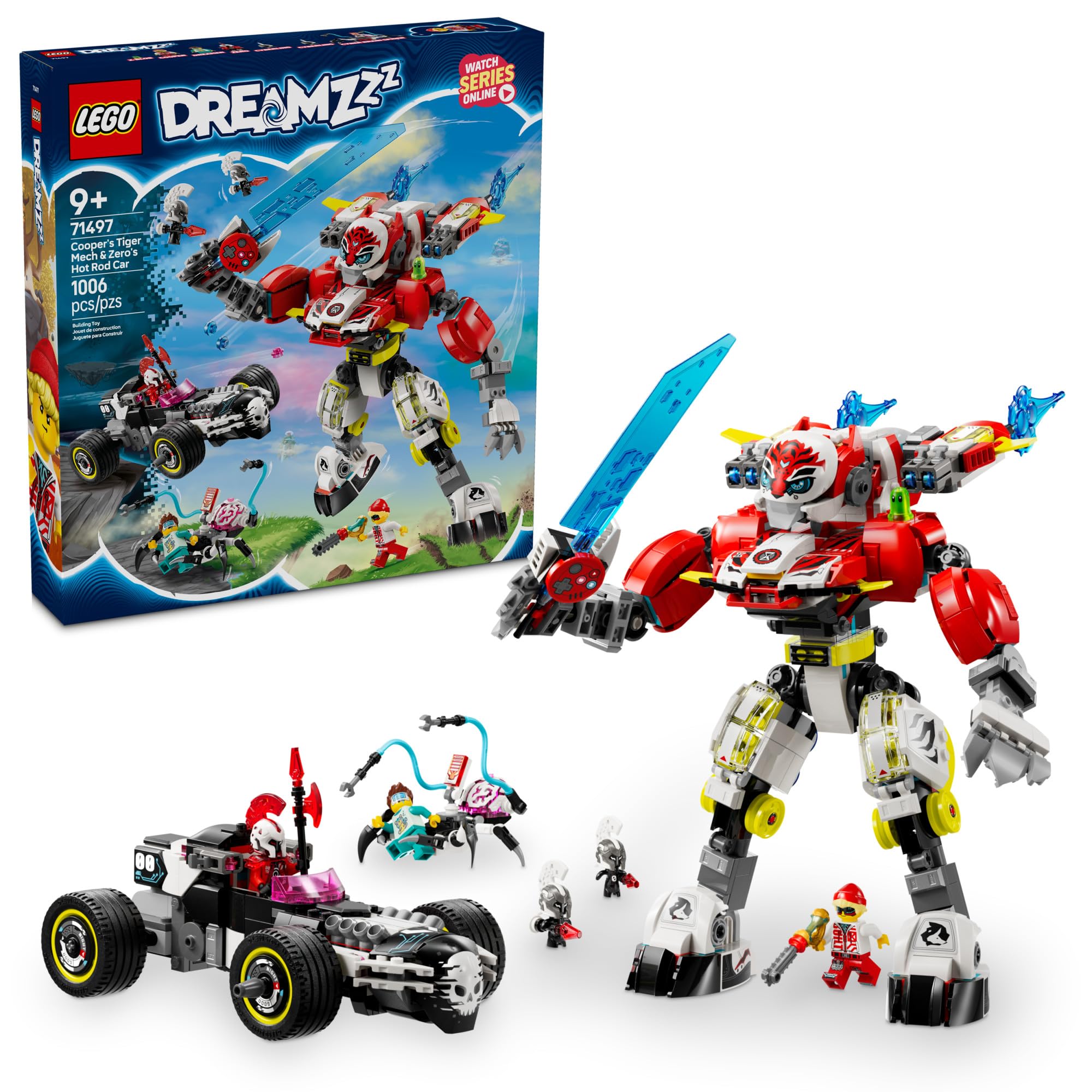 Foto 1 | Juguete De Construcción Lego Dreamzzz Cooper Tiger Mech Y Zero's Hot Rod Car - Venta Internacional.