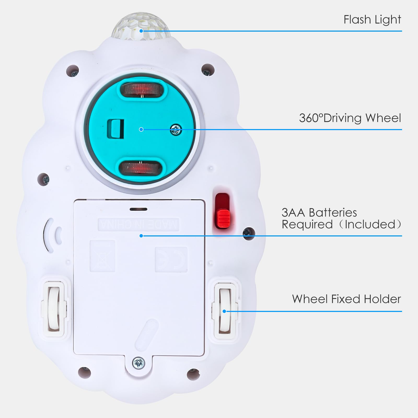 Foto 5 pulgar | Coche De Juguete Zhfuys Iluminado De Forma Transparente Con Engranajes Móviles Para Niños De 3 Años O Más -
