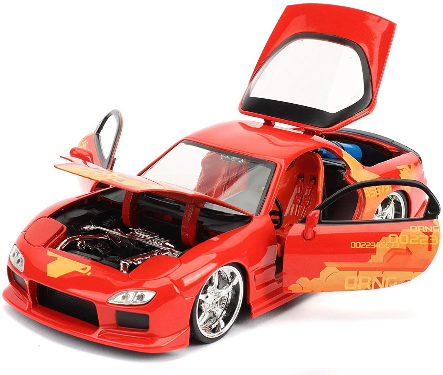 Foto 4 | Maqueta De Coche Fundido A Presión Jada Toys Orange Julius Mazda Rx-7 1/24 - Venta Internacional.