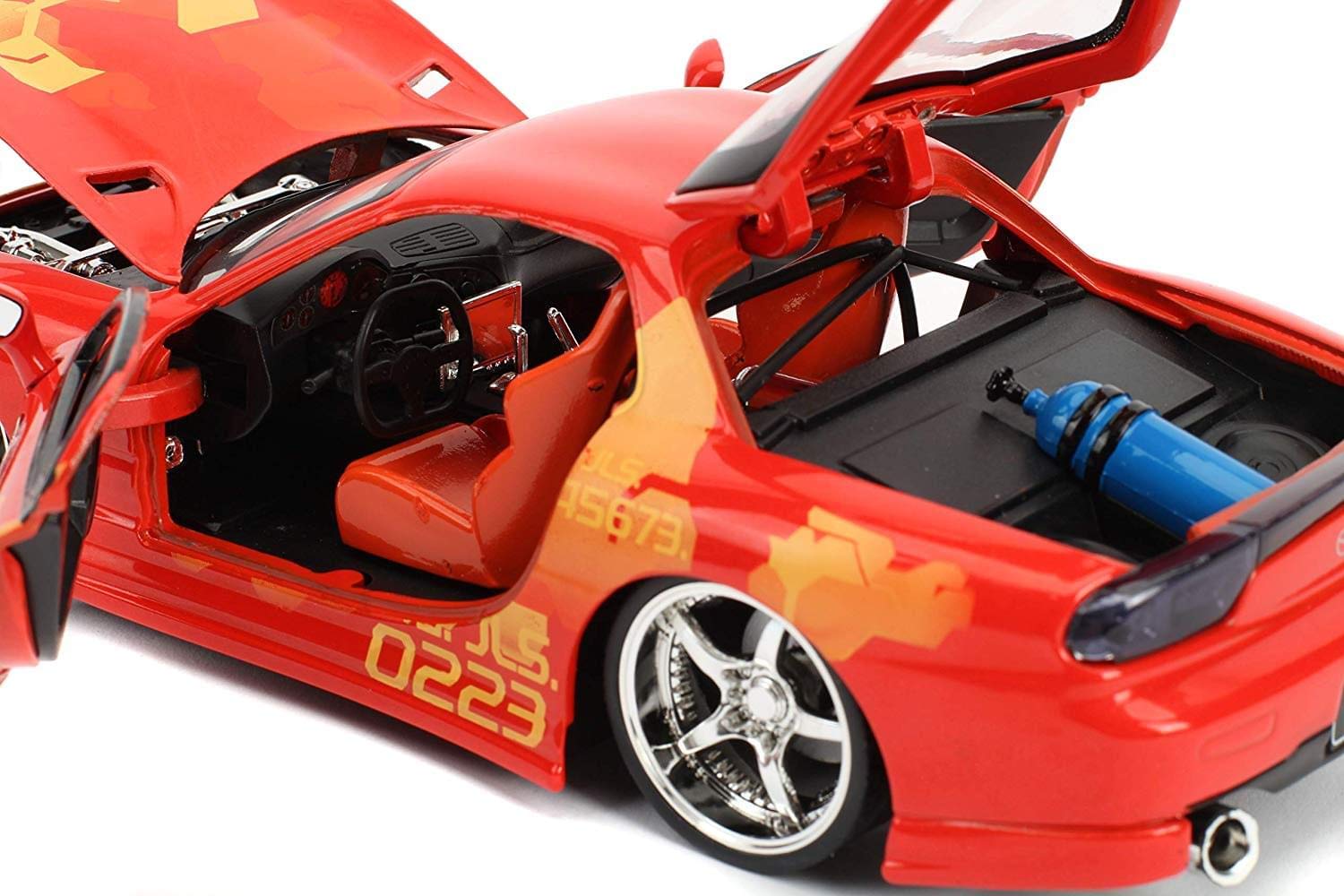 Foto 6 | Maqueta De Coche Fundido A Presión Jada Toys Orange Julius Mazda Rx-7 1/24 - Venta Internacional.
