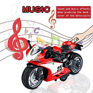 Foto 4 | Motocicleta De Juguete Cyysfivqz Pull Back Con Sonidos Y Luces 1:12 S - Venta Internacional.