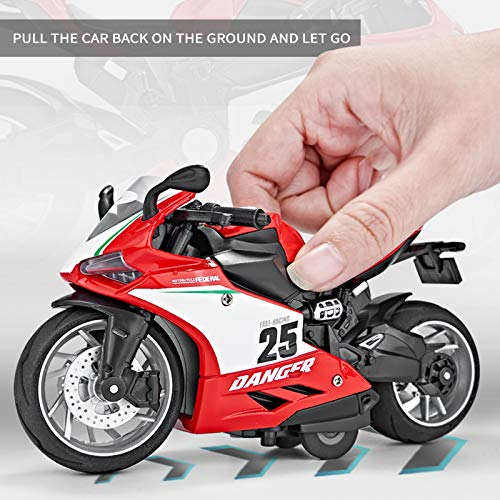 Foto 8 pulgar | Motocicleta De Juguete Cyysfivqz Pull Back Con Sonidos Y Luces 1:12 S - Venta Internacional.