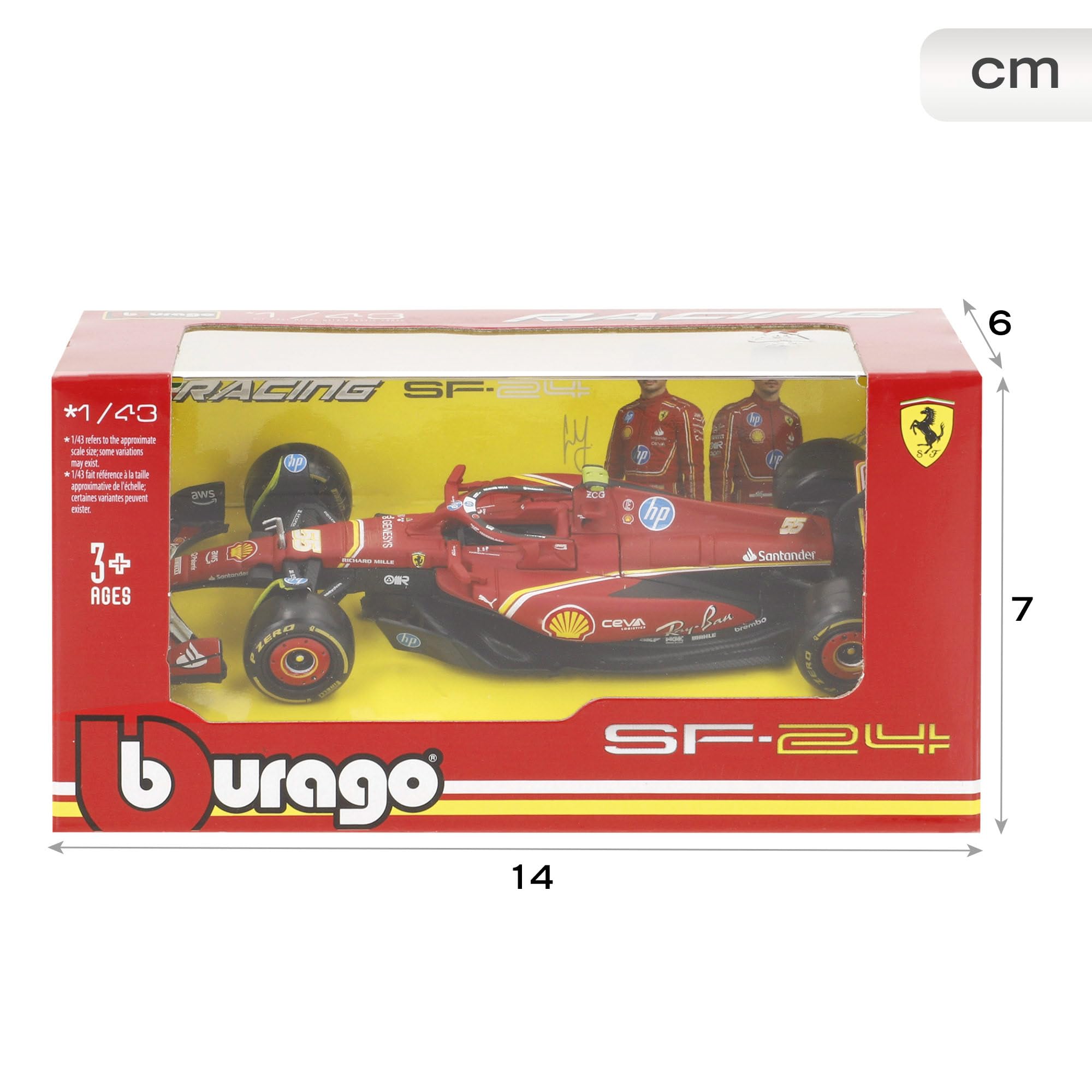Foto 7 | Maqueta De Coche Fundido A Presión Bburago Ferrari Sf-24 A Escala 1:43 2024 - Venta Internacional.