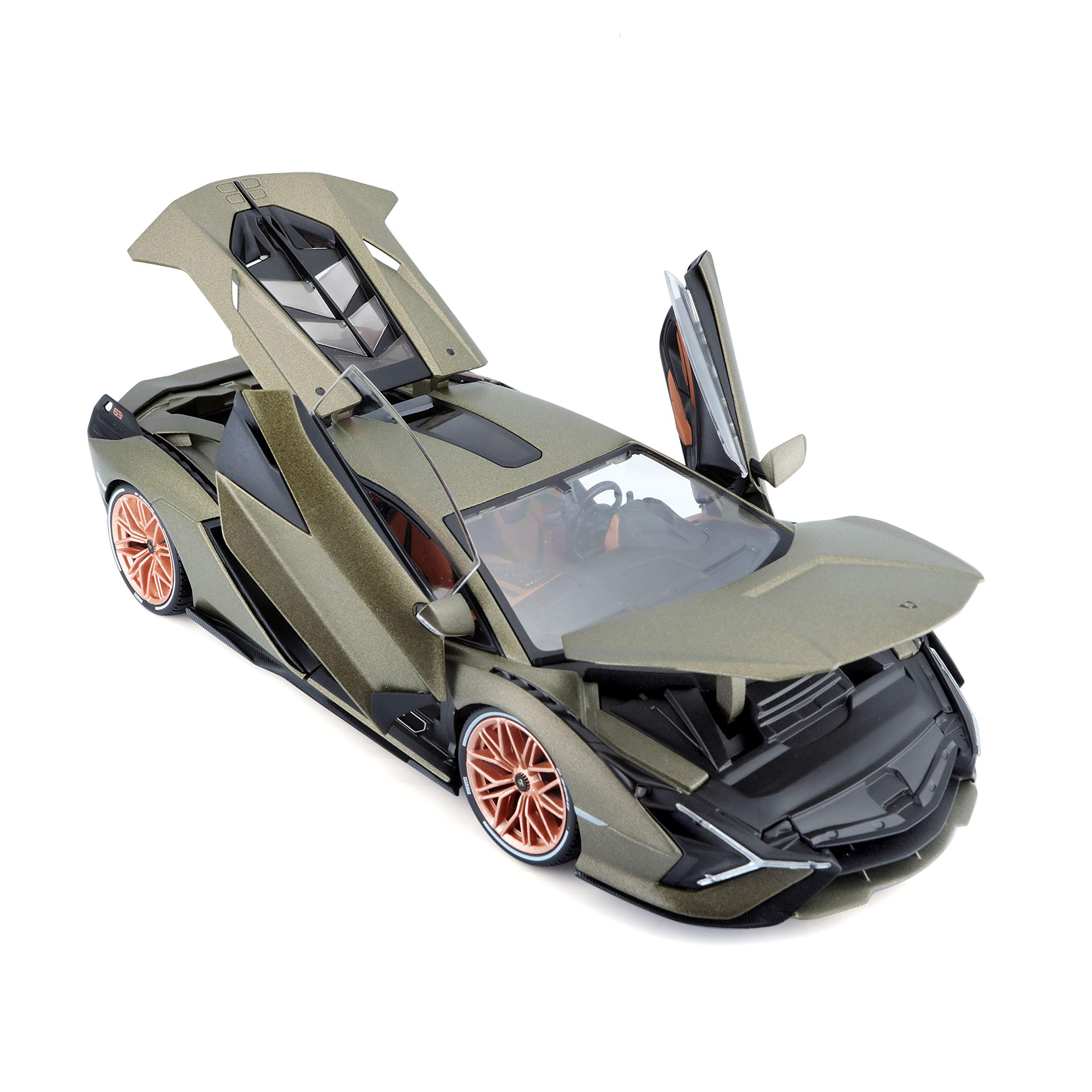 Foto 4 pulgar | Lamborghini Bburago Sián Fkp37 Fundido A Escala 1:18 Verde - Venta Internacional.