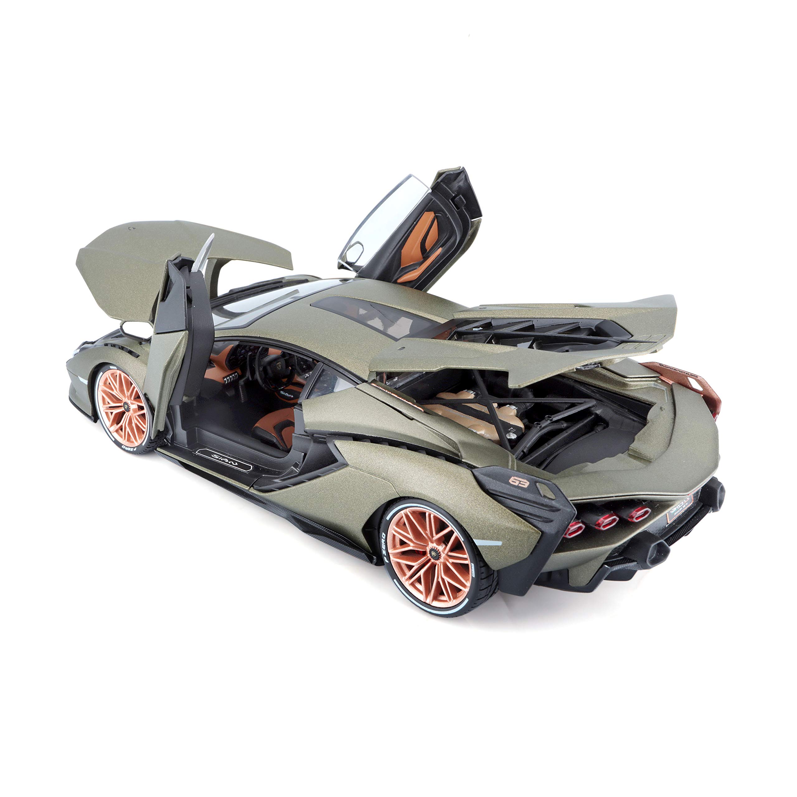 Foto 5 pulgar | Lamborghini Bburago Sián Fkp37 Fundido A Escala 1:18 Verde - Venta Internacional.