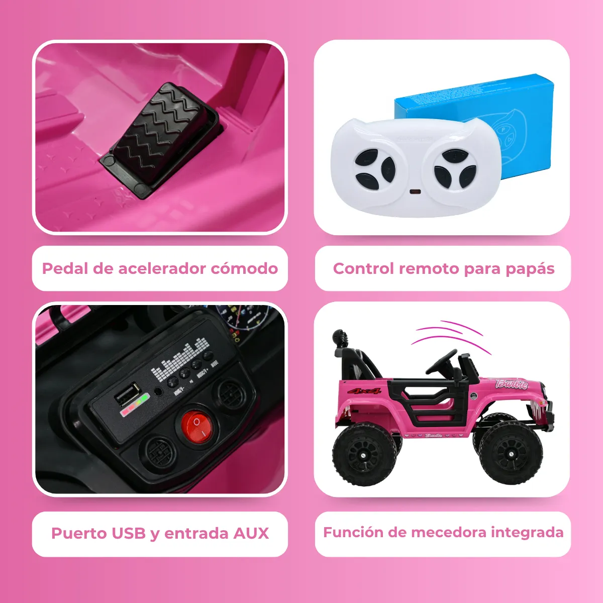 Foto 4 pulgar | Camioneta Eléctrica para Niña Jeep Aeiou B010 Rosa