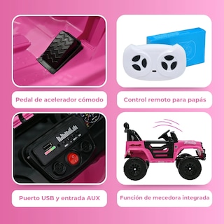 Foto 3 | Camioneta Eléctrica para Niña Jeep Aeiou B010 Rosa
