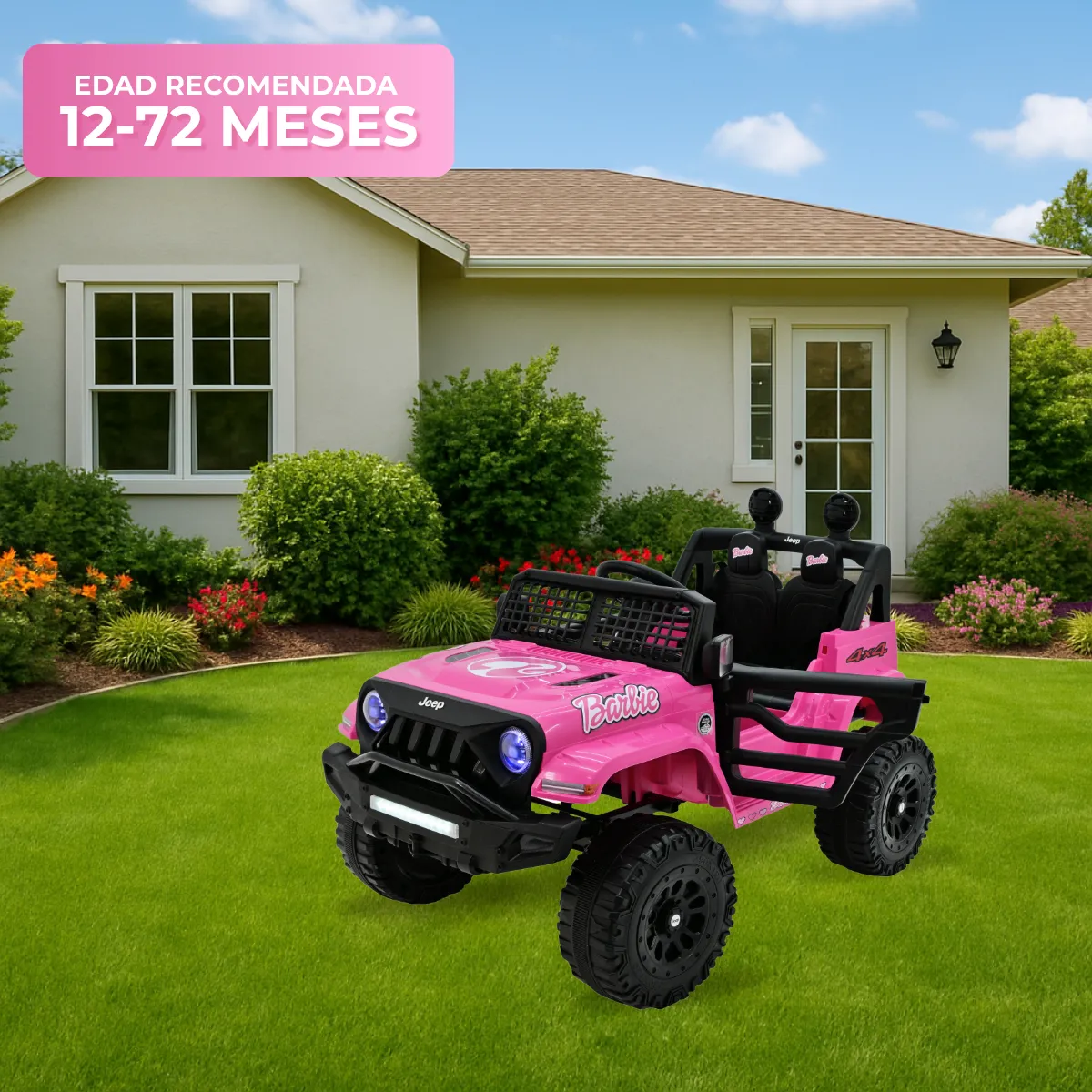 Foto 7 pulgar | Camioneta Eléctrica para Niña Jeep Aeiou B010 Rosa