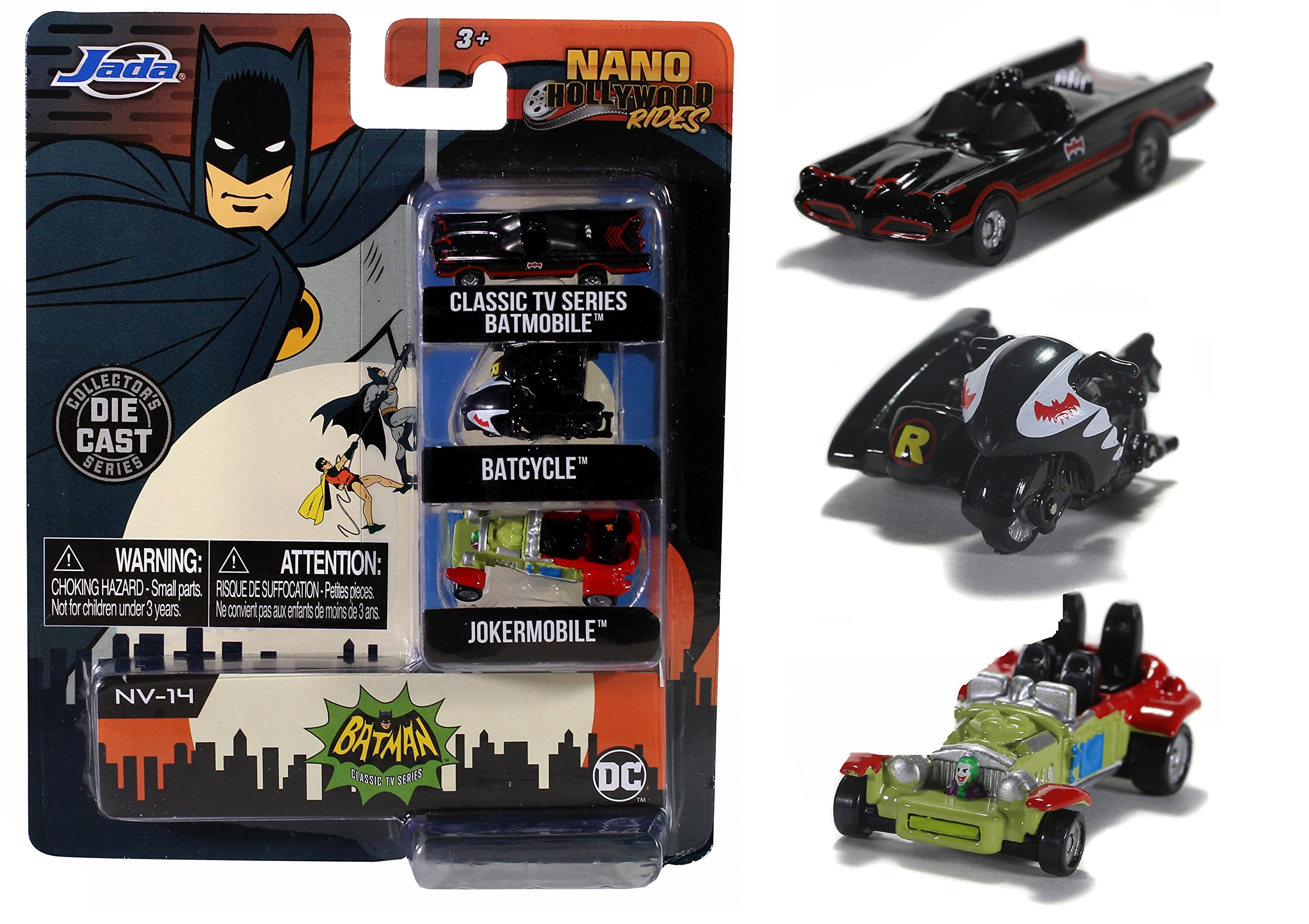 Foto 2 pulgar | Cars Jada Toys Dc Comics Batman Tv Series, Paquete De 3 Unidades - Venta Internacional.