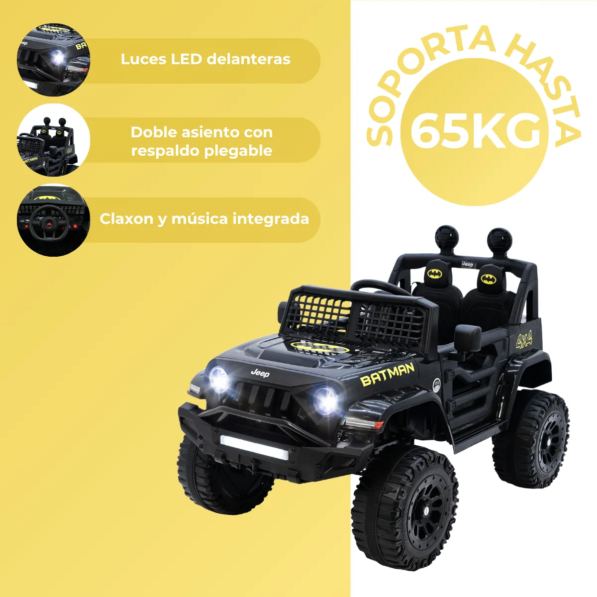 Foto 3 pulgar | Montable Eléctrico Jeep Aeiou Negro