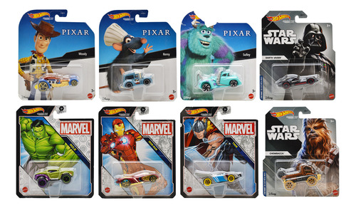 Foto 1 | Hot Wheels Character Cars Pack 8 Vehiculos Mattel Cd