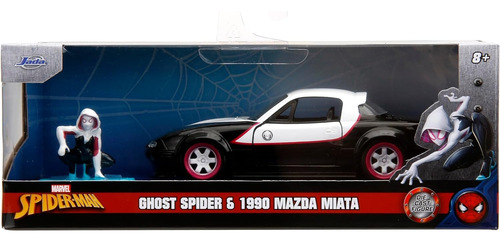 Foto 2 pulgar | Marvel Spiderman Ghost Spider Y Mazda Miata 1:32 Jada