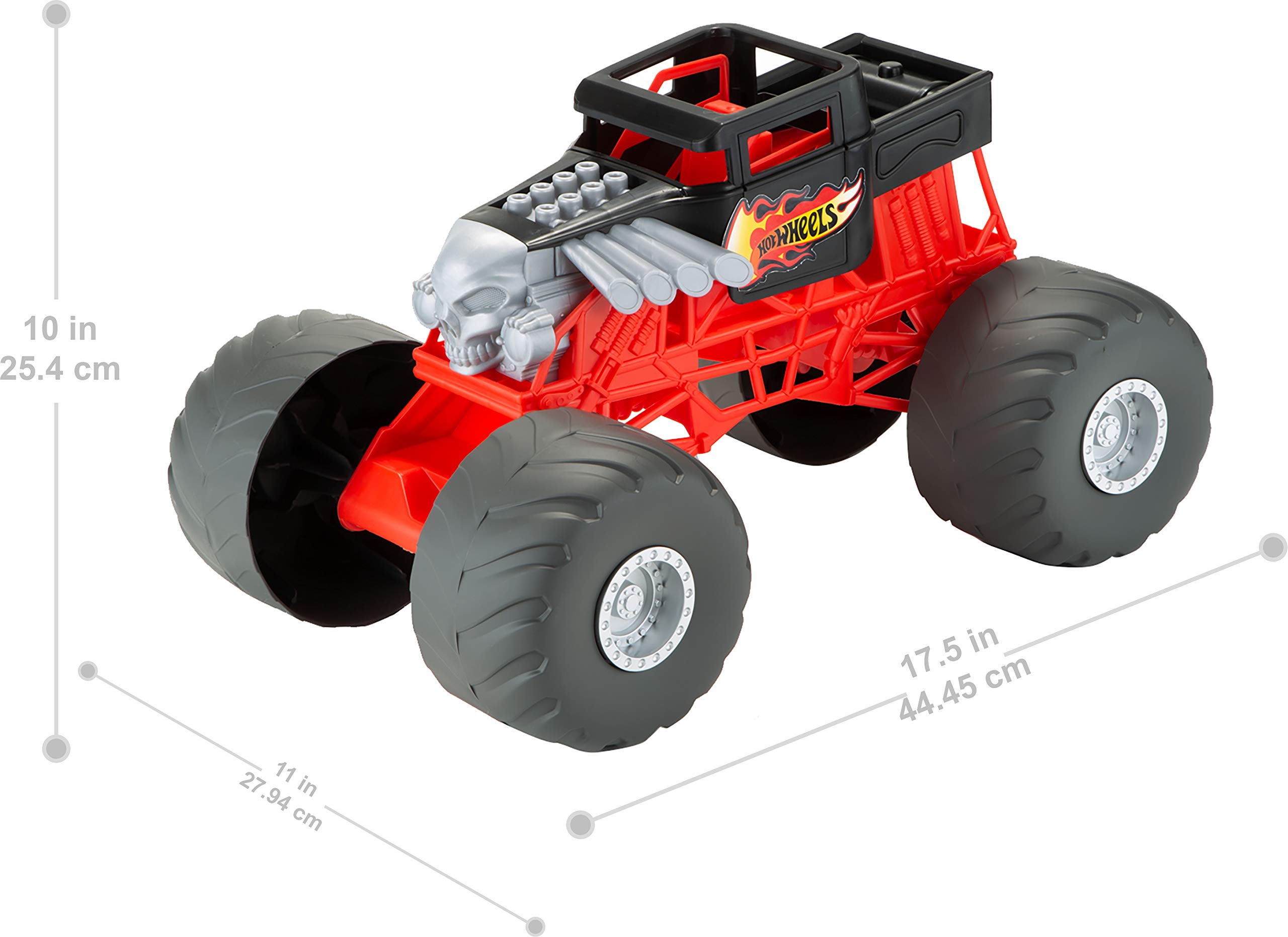 Foto 3 pulgar | Monster Truck Hot Wheels Boneshaker Genormous A Escala 1:10 - Venta Internacional.