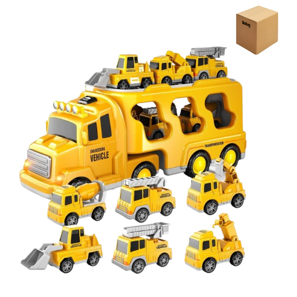 Foto 1 | Carros De Ingeniería 7pz Belug  Amarillo
