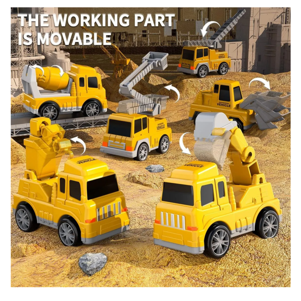 Foto 3 | Carros De Ingeniería 7pz Belug  Amarillo