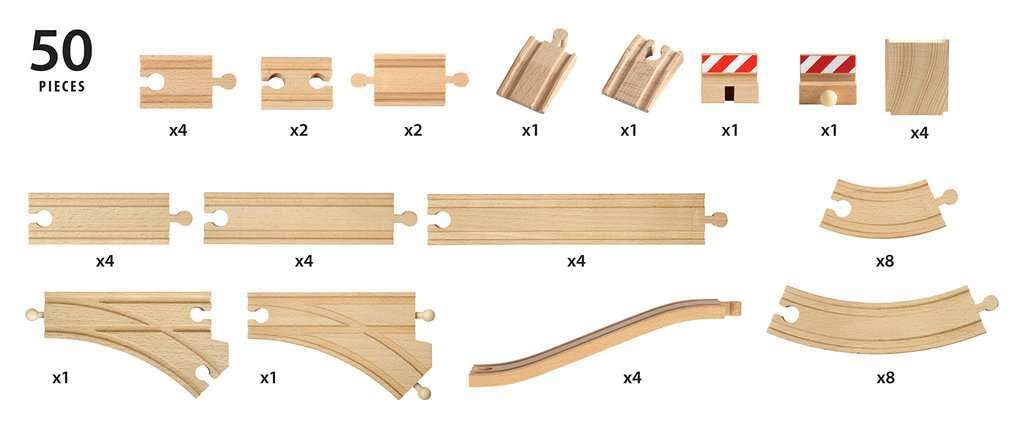 Foto 5 pulgar | Set De Vías Férreas De Madera Brio 33772 Special  50 Piezas - Venta Internacional.