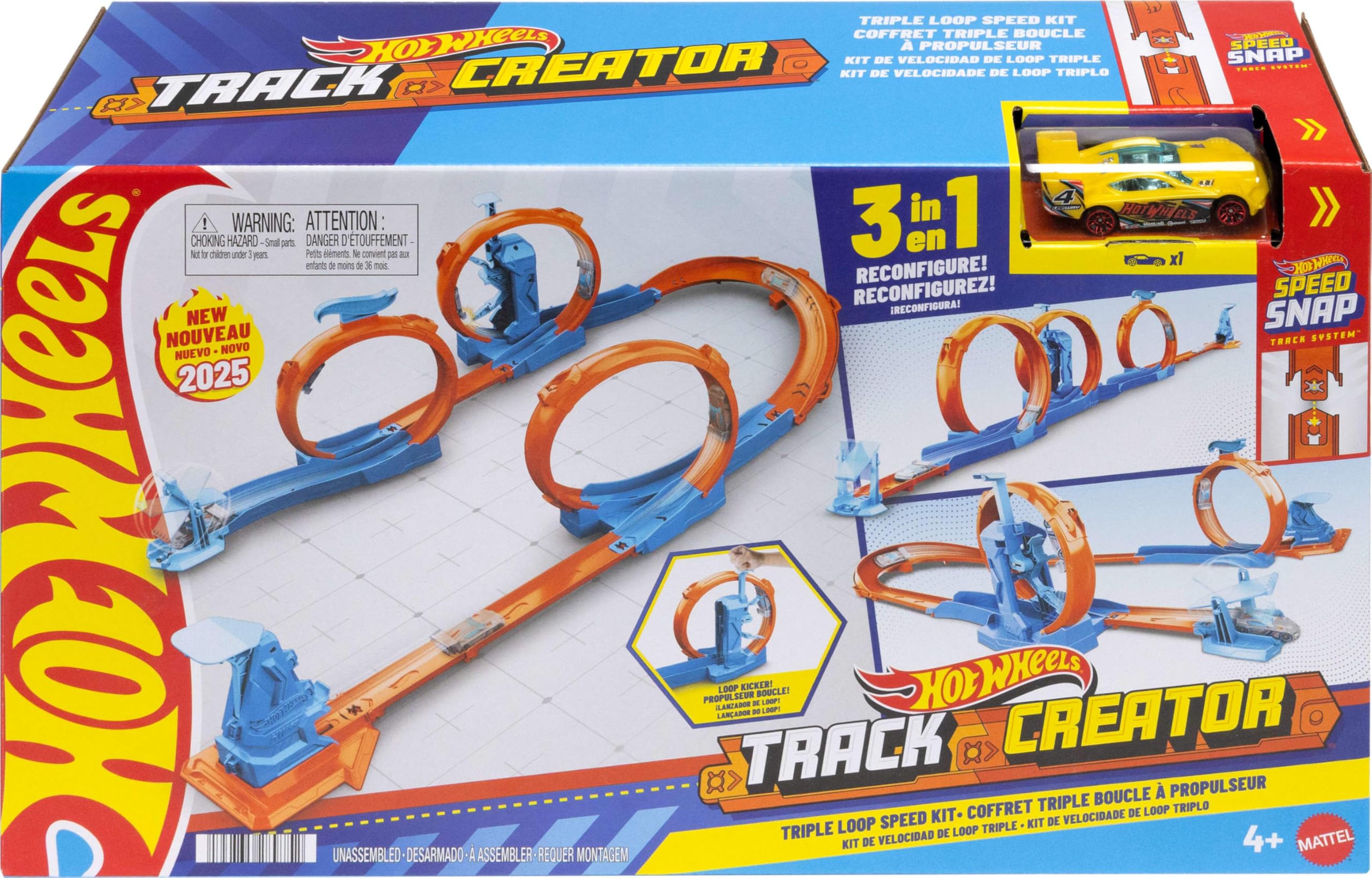 Foto 2 pulgar | Set De Atletismo Para Coches De Juguete Hot Wheels Triple Loop Con Vehículo 1:64. - Venta Internacional.