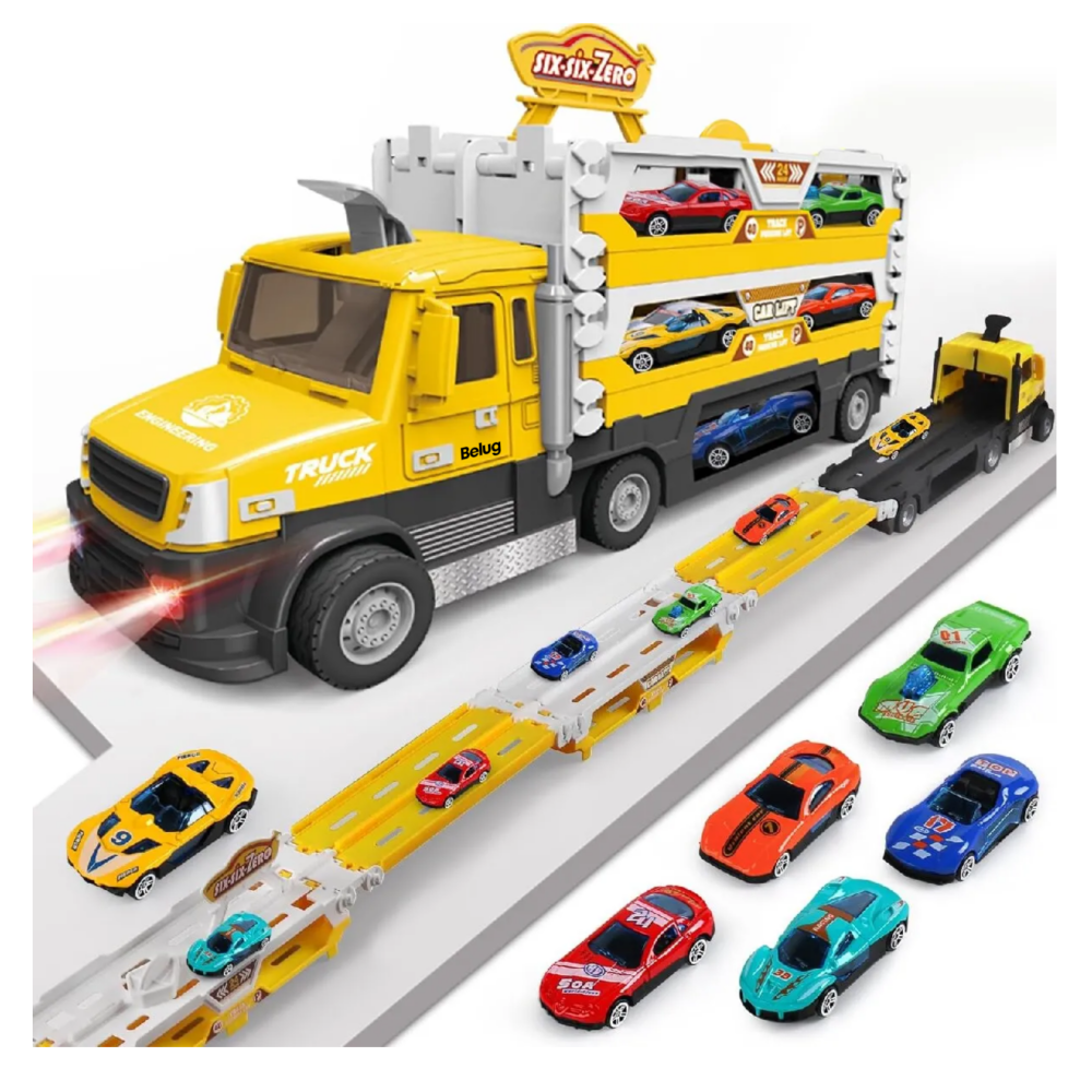 Foto 3 pulgar | Coches Juguete Belug Amarillo 7pz