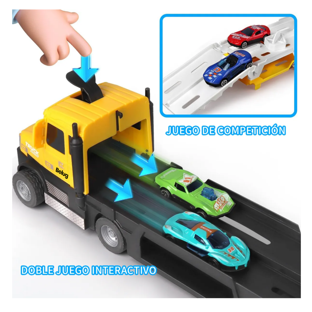 Foto 5 pulgar | Coches Juguete Belug Amarillo 7pz