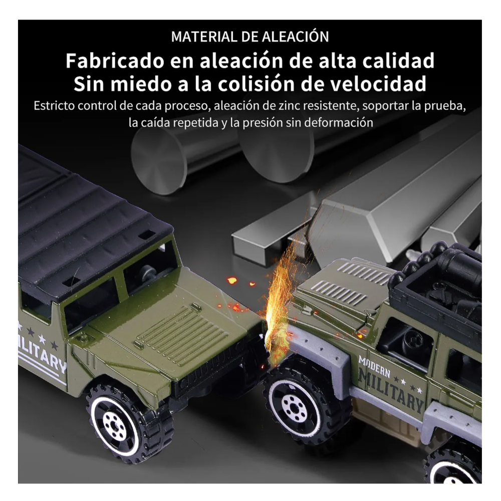 Foto 4 pulgar | Carros De Juguete 10 Pz Lab.g Verde Militar