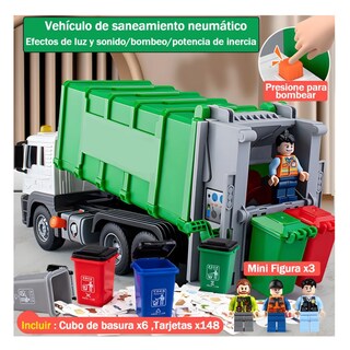Foto 2 | Camión De Basura Juguetes Lab.g Verde Blanco 158 Pz