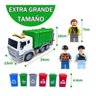 Foto 4 | Camión De Basura Juguetes Lab.g Verde Blanco 158 Pz
