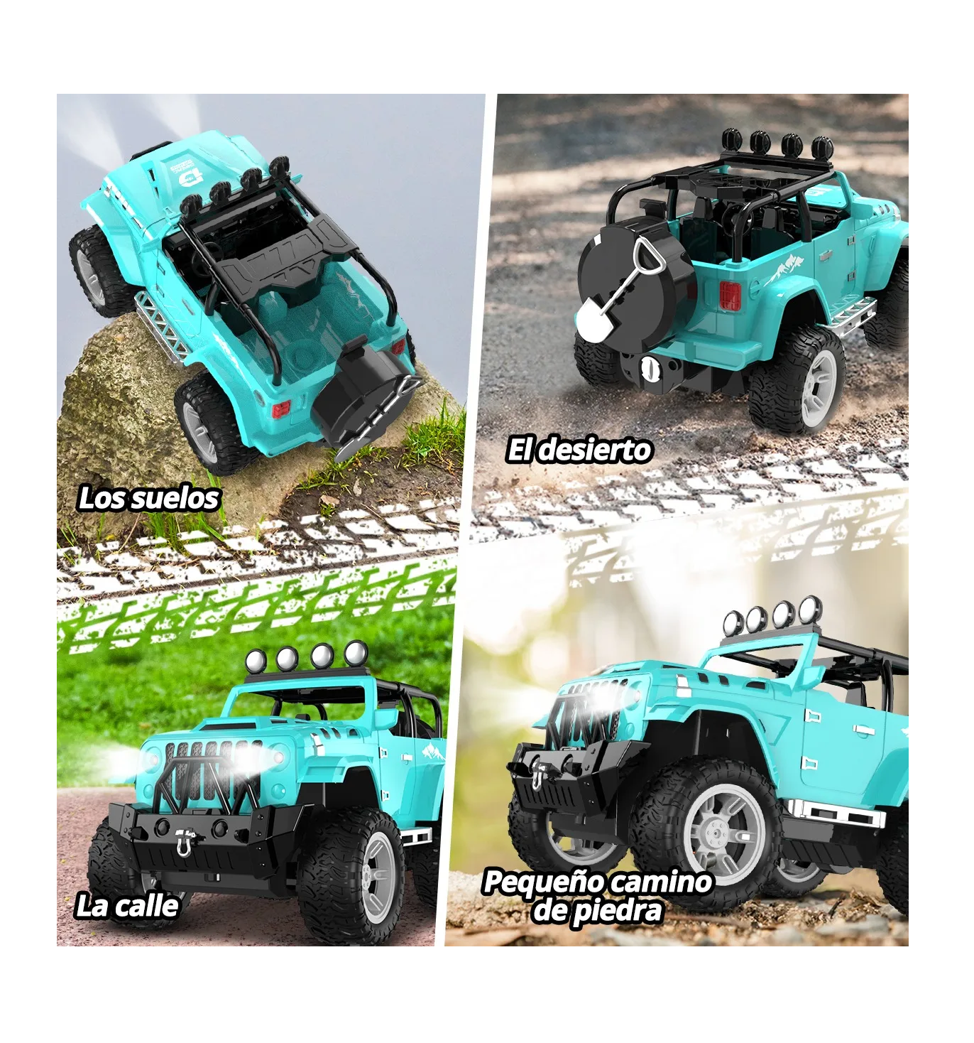 Foto 5 | Coche A Control Remoto Jeep Juguetes De 2 4 Ghz Verde Claro