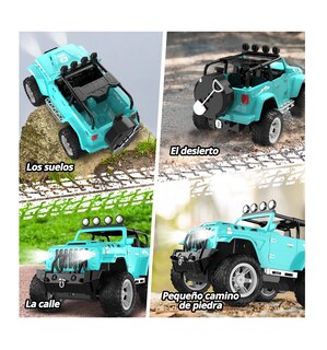Foto 5 | Coche A Control Remoto Jeep Juguetes De 2 4 Ghz Verde Claro
